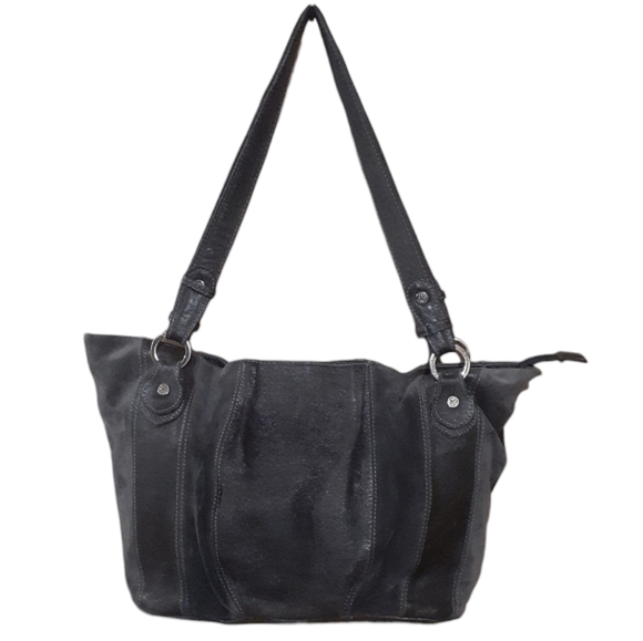 Cristina Vintage Italian Leather Hobo Bag in Charcoal Gray - Picture 2 of 9